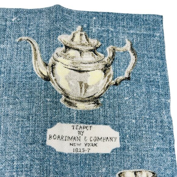 Kay Dee VTG 1950s MCM Hand Printed Linen Tea Towel Set American Pewter Kitchen - Picture 10 of 16
